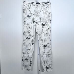 Buffalo David Bitton Havana Ankle Skinny Pant Womens 2/26 White Floral High Rise